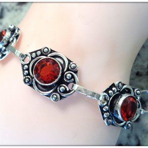 GARNET GEMSTONE BRACELET MADE WITH 925 STERLING SI